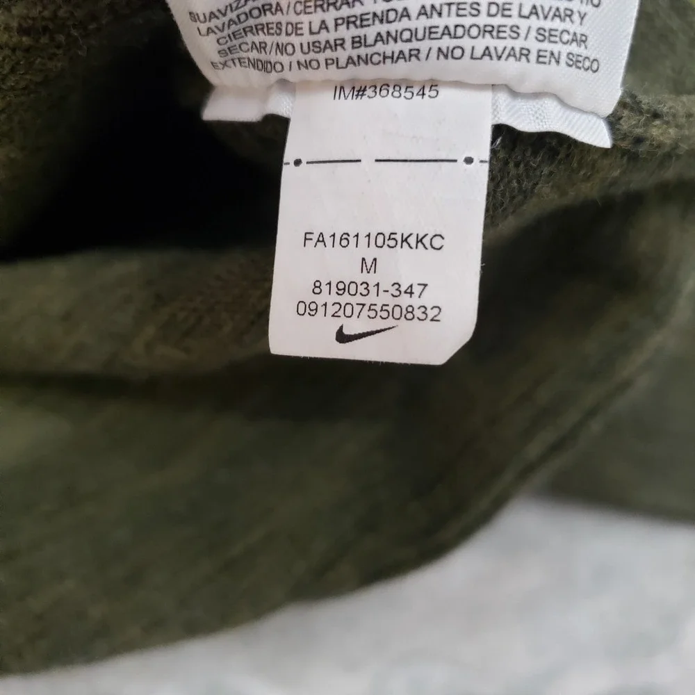 Nike Jacket Womens Medium Green Full‎ Zip Pockets Long Sleeve Sportswear